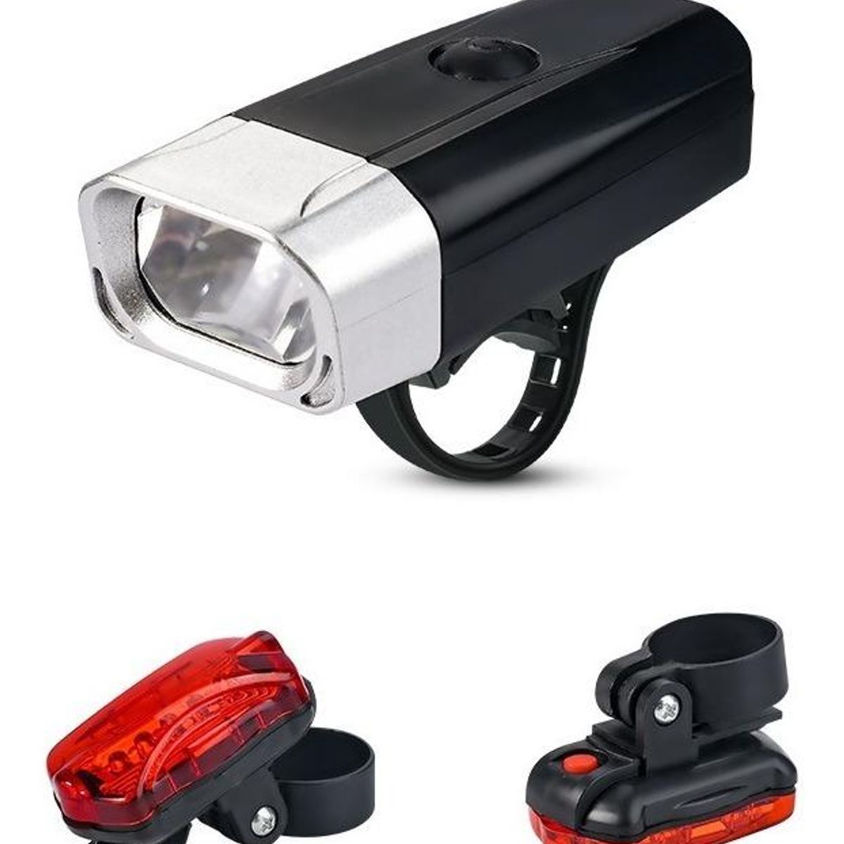 GENERICO - Kit de Luces LED Delantera y Trasera para Bicicleta