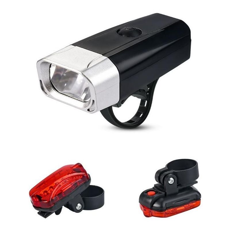 GENERICO - Kit de Luces LED Delantera y Trasera para Bicicleta