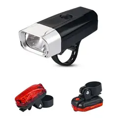 GENERICO - Kit de Luces LED Delantera y Trasera para Bicicleta