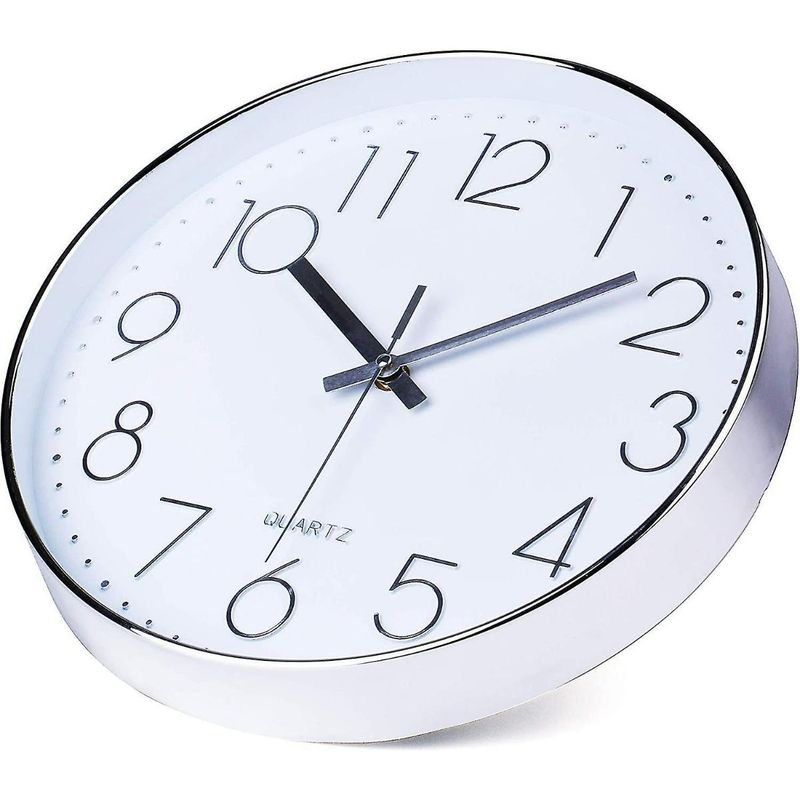 GENERICO - Reloj de Pared Silencioso Redondo de 30 cm con Marco de Madera