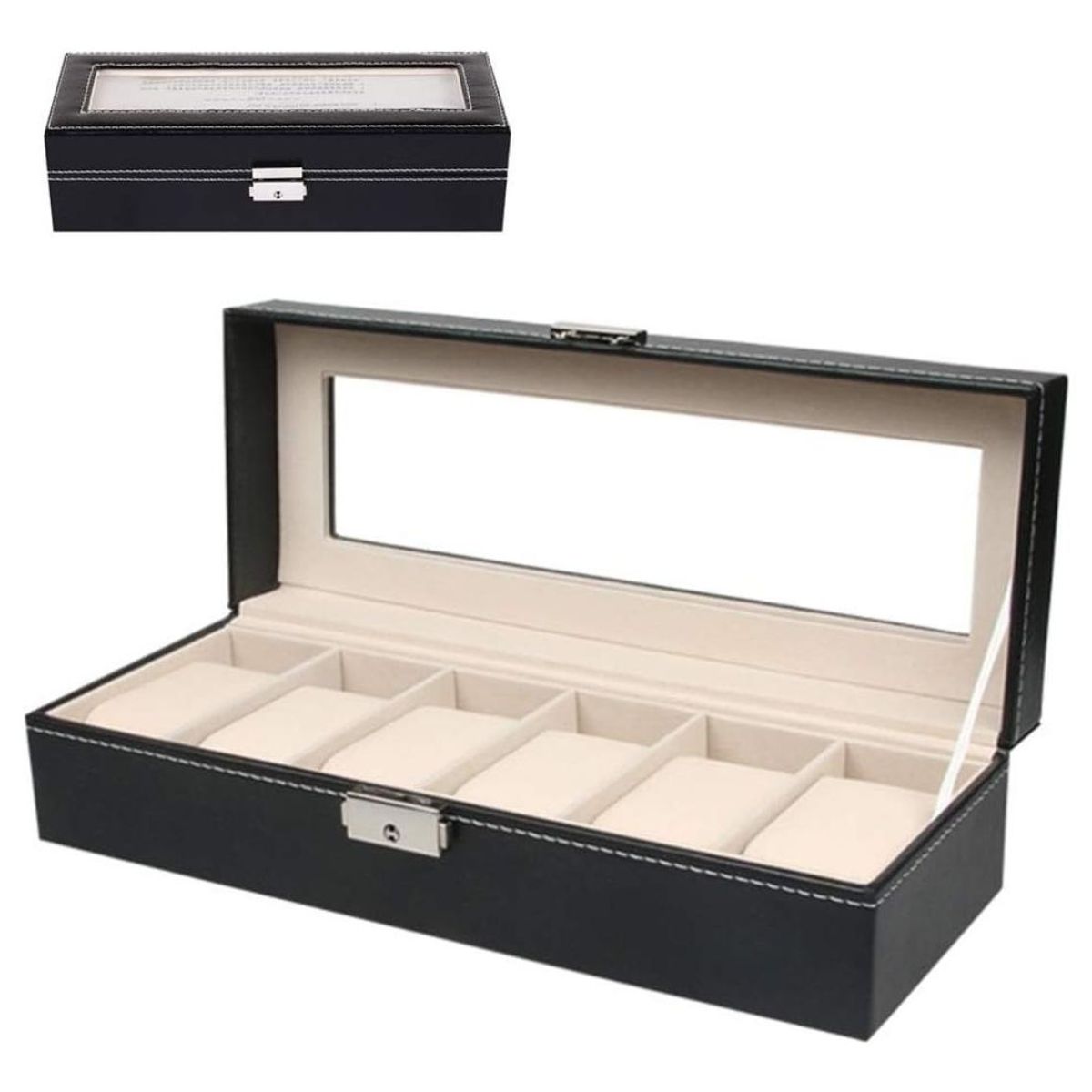 GENERICO - Organizador de Relojes para 6 Unidades Ideal Regalo Hombre