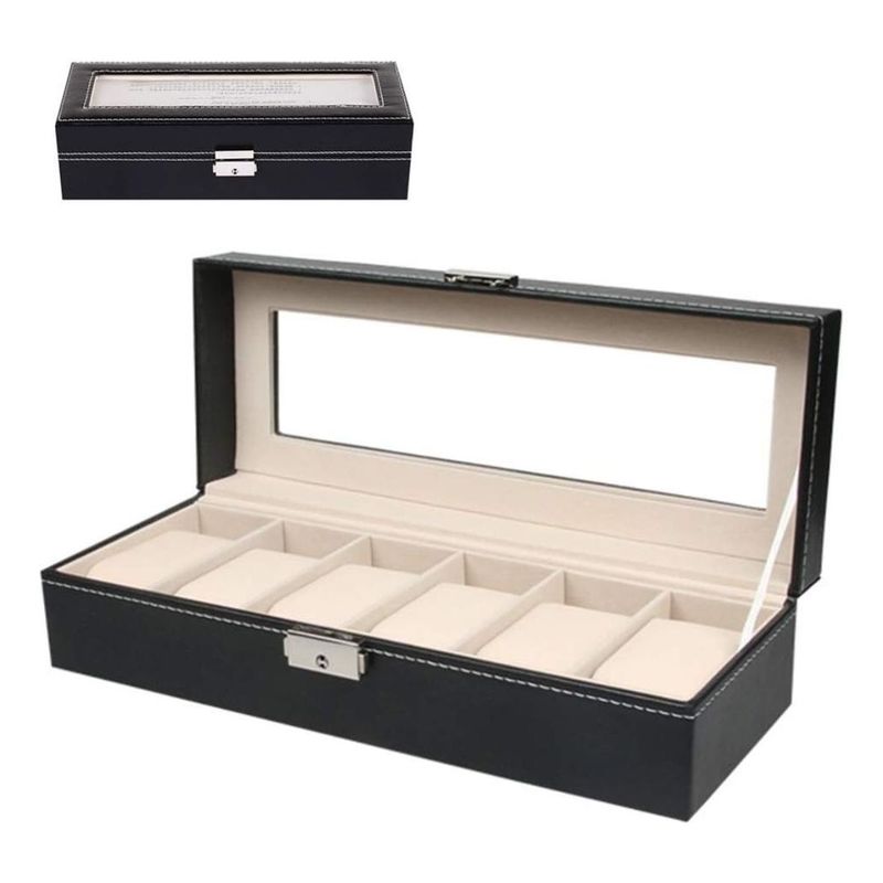 GENERICO - Organizador de Relojes para 6 Unidades Ideal Regalo Hombre