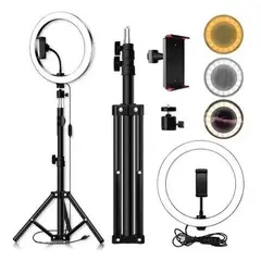 GENERICO - Aro de Luz LED 26 cm con Trípode Ajustable de 21m