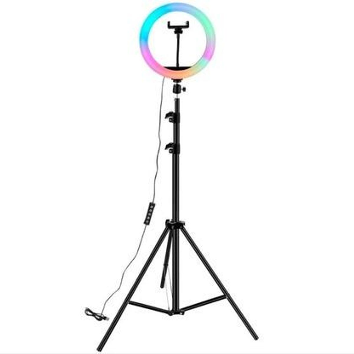 GENERICO - Aro de Luz RGB de 26cm con Trípode Ajustable de 21m