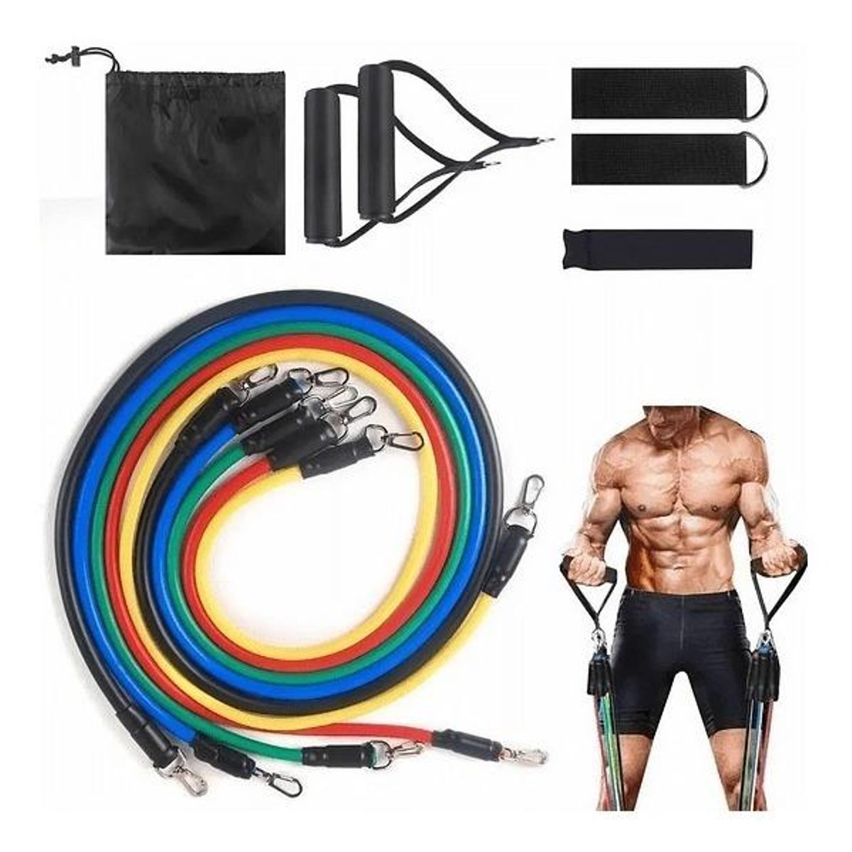 GENERICO - Set de Bandas Elásticas de Resistencia para Ejercicio