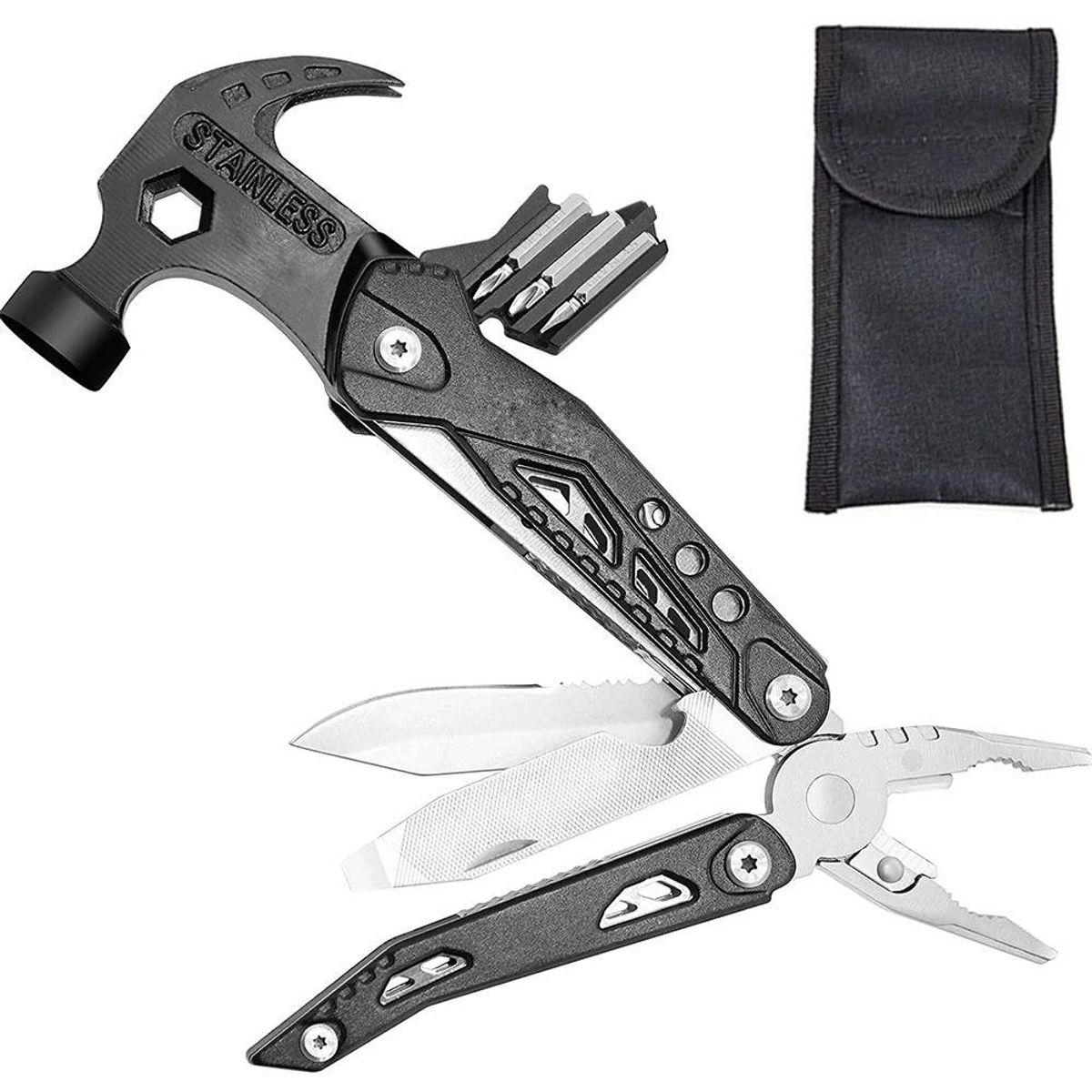 GENERICO - Kit Multiherramienta 12 en 1 para Camping y Pesca