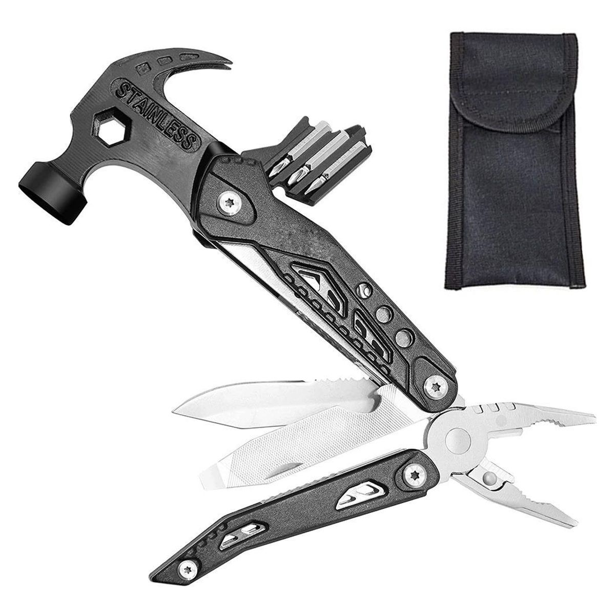 GENERICO - Kit Multiherramienta 12 en 1 para Camping y Pesca