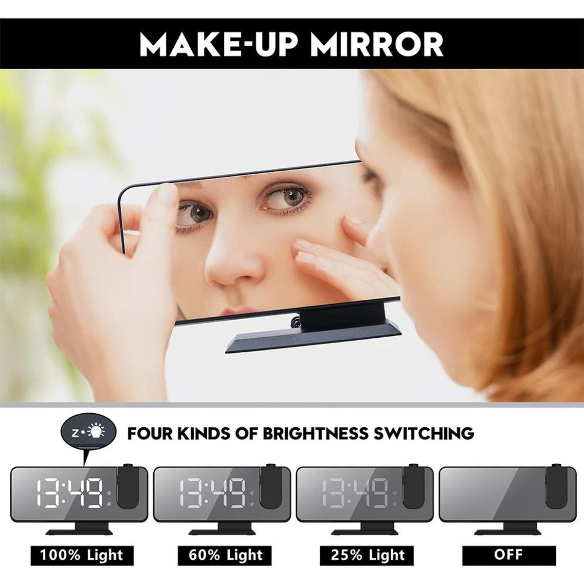 GENERICO - Reloj Despertador Digital con Proyector LED