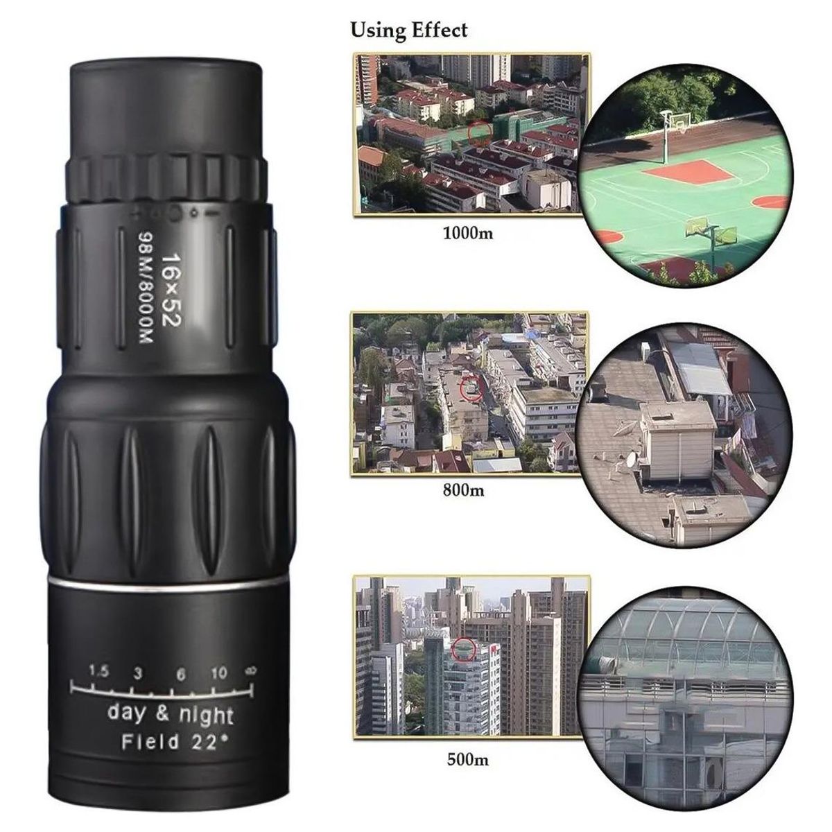 GENERICO - Monocular Compacto 16x52 para Naturaleza y Camping