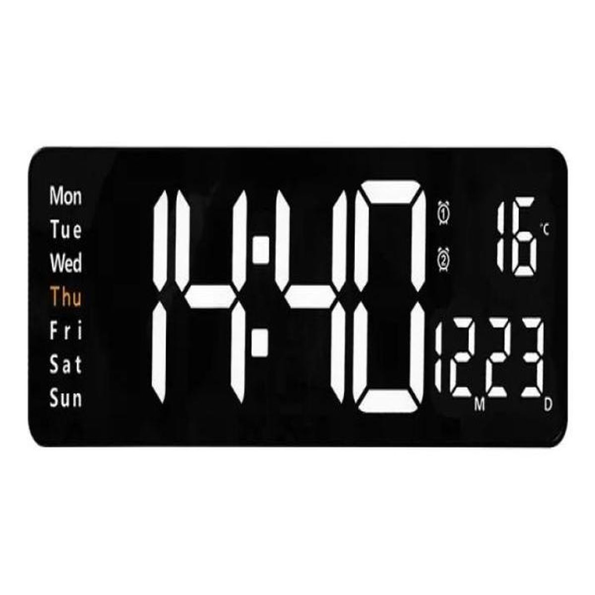 GENERICO - Reloj de Pared Digital LED con Control Remoto y Temperatura