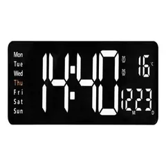 GENERICO - Reloj de Pared Digital LED con Control Remoto y Temperatura