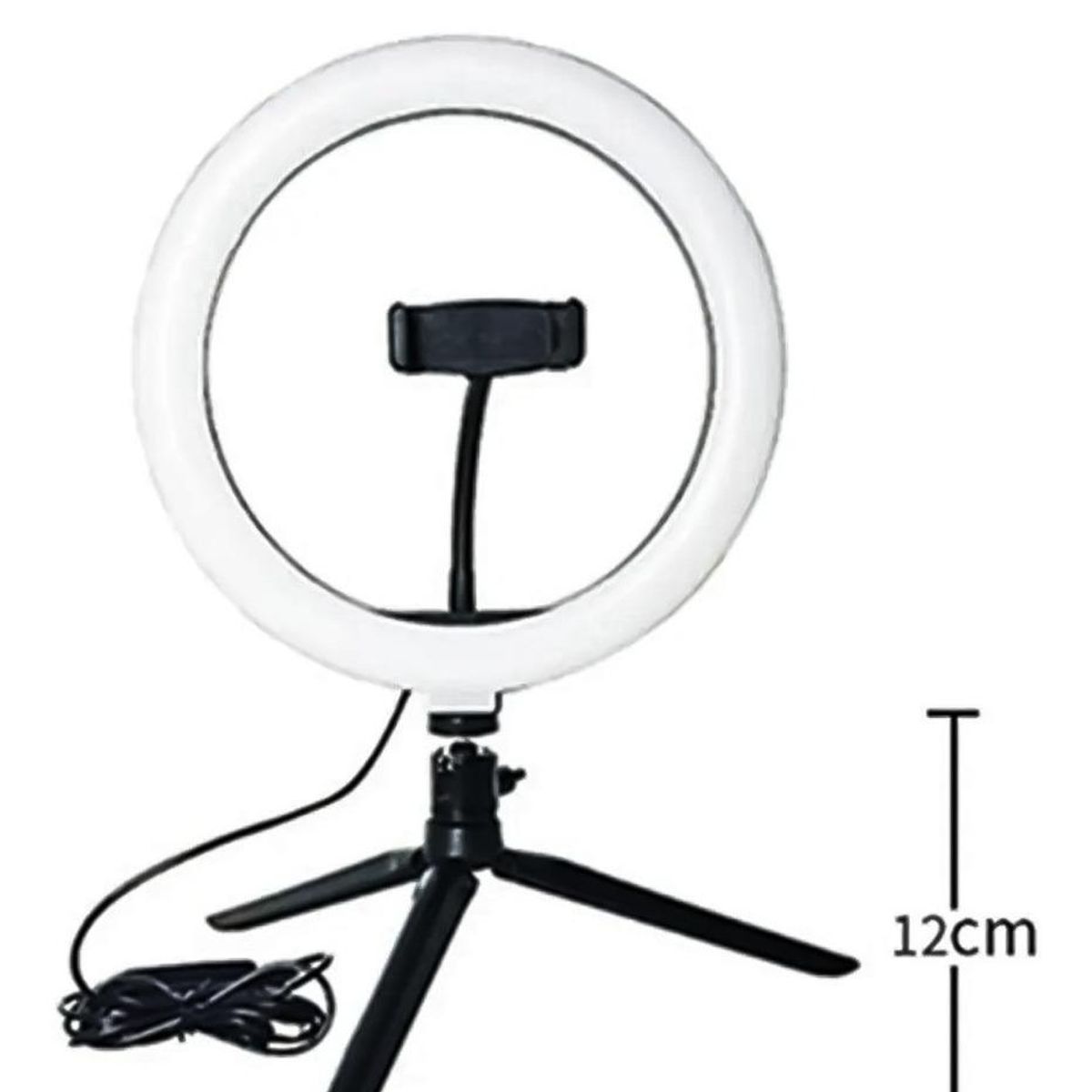 GENERICO - Aro de Luz LED 26cm con Trípode y Soporte para Smartphone.