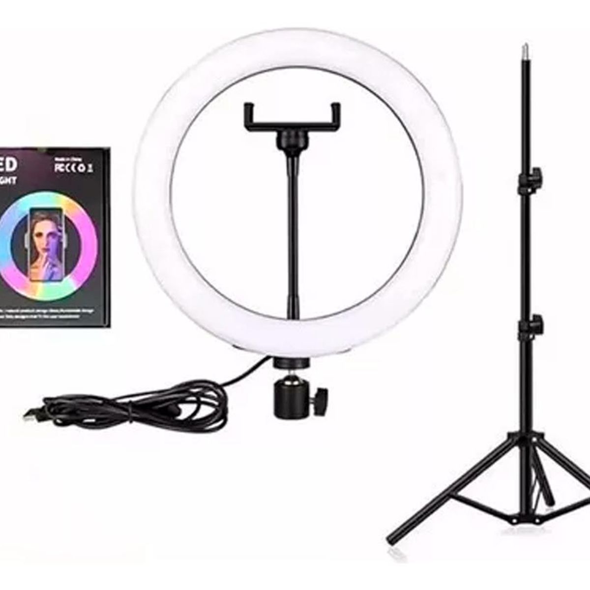 GENERICO - Aro De Luz RGB Multicolor Con Control Y Trípode De 21m.