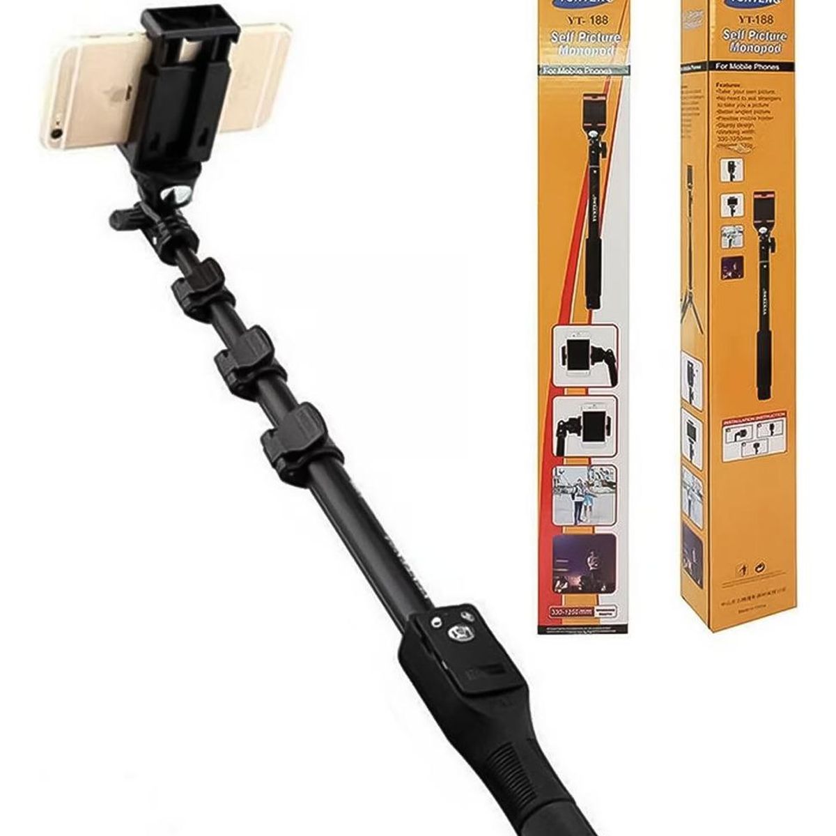 GENERICO - Bastón Monopod Selfie Bluetooth Ajustable para Smartphones y Cámaras