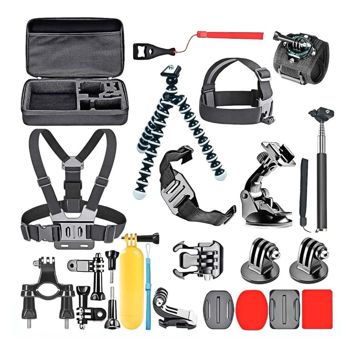 GENERICO - Kit Completo de Accesorios para Cámara Deportiva GoPro - 28 Piezas