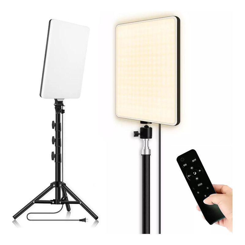 GENERICO - Panel LED de 44 cm con Tripode y Control Remoto para Iluminación