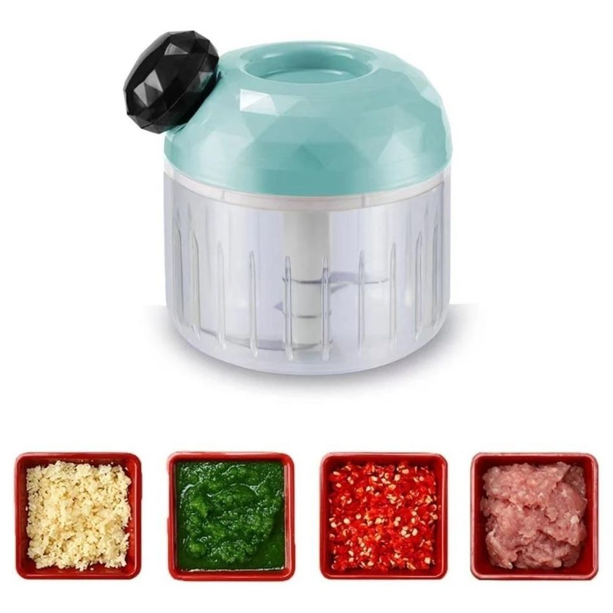 GENERICO - Mini Picador Manual de Verduras y Ajo Ideal para Preparaciones