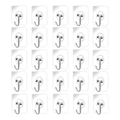 GENERICO - Pack de 25 Ganchos Adhesivos de Acero Inoxidable
