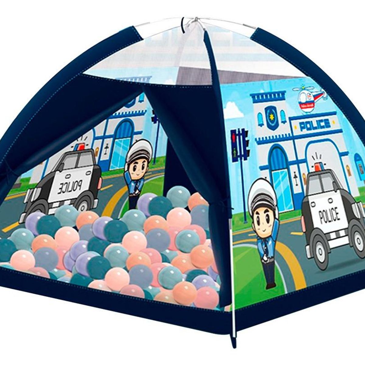 GENERICO - Carpa Infantil Diseño Policía con 100 Pelotas Colorido
