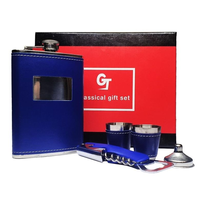 GENERICO - Set de Petaca de Whisky Inoxidable 9oz con Vasos