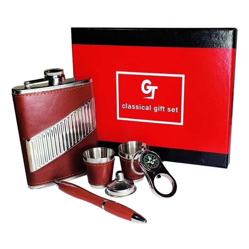 GENERICO - Set de Petaca de Acero Inoxidable para Whisky y Camping