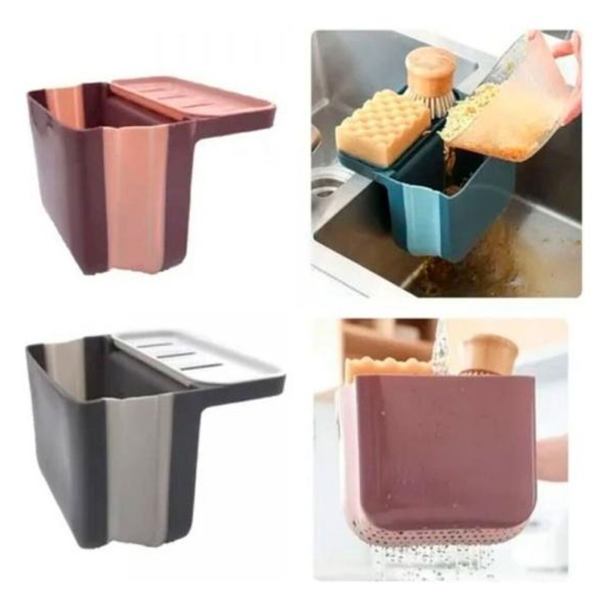 GENERICO - Basurero Plegable para Cocina y Lavadero con Ventosas