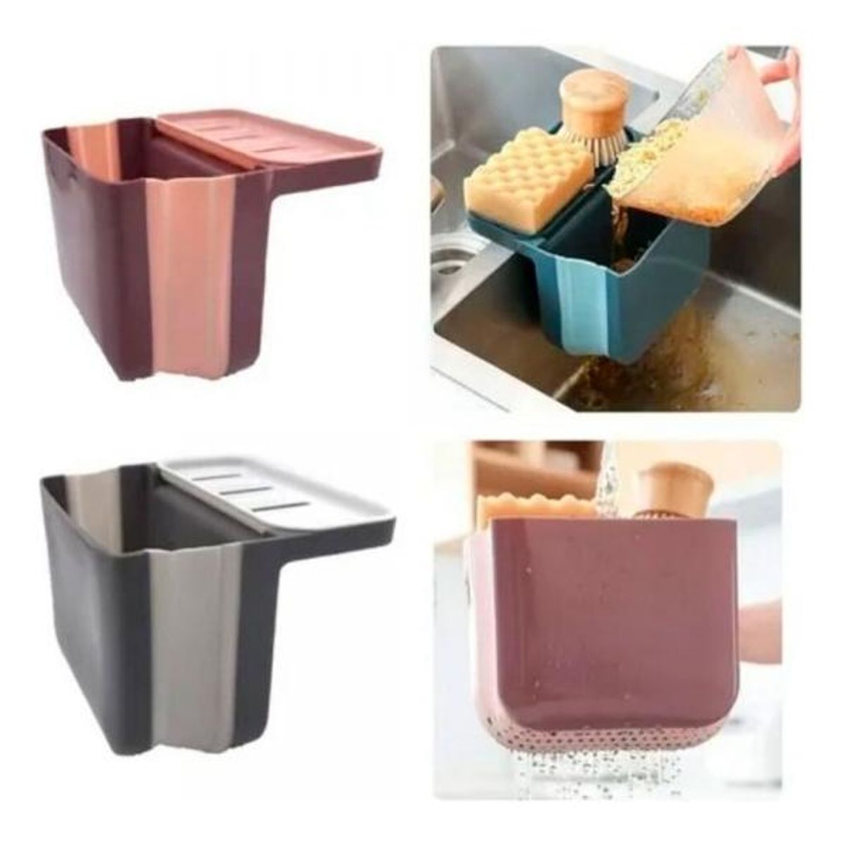 GENERICO - Basurero Plegable para Cocina y Lavadero con Ventosas