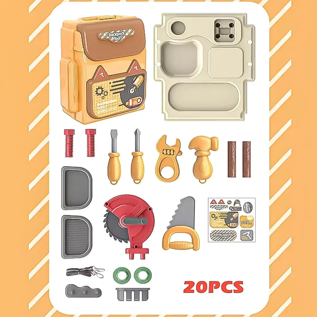 GENERICO - Mochila Didáctica para Niños Mini Ingenieros con 20 Piezas