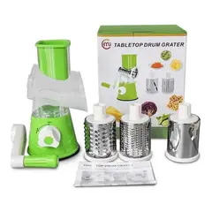 GENERICO - Rallador Multiuso para Queso Verduras y Frutas con 3 Cuchillas