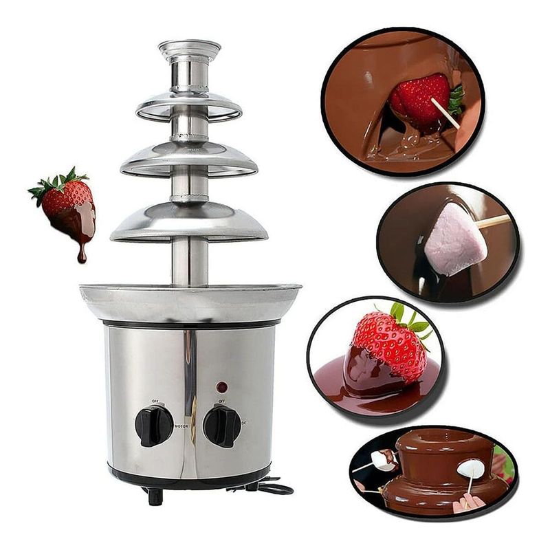 GENERICO - Fuente de Chocolate de 4 Niveles para Fondue de Fiesta.