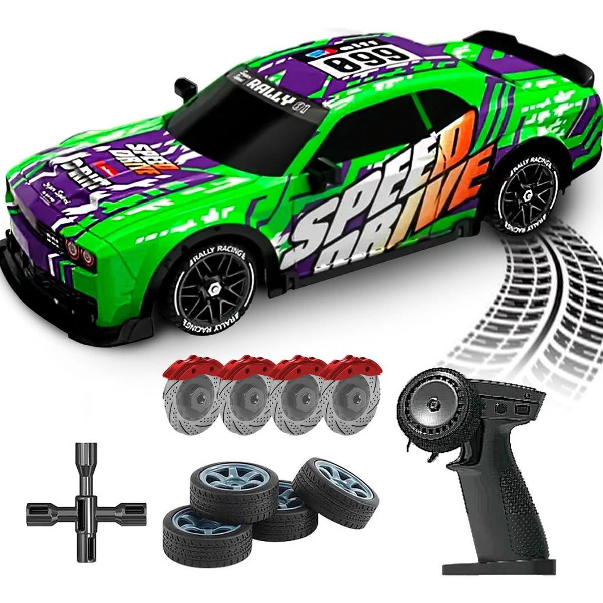 GENERICO - Auto Drift 4x4 A Control Remoto con Luces y Frenos