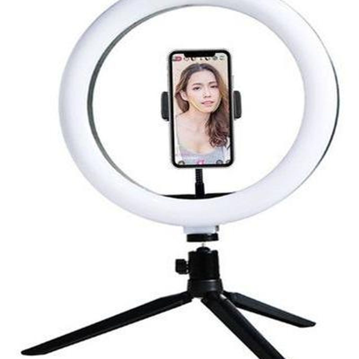GENERICO - Aro Luz LED 26cm con Trípode Ajustable para Grabación