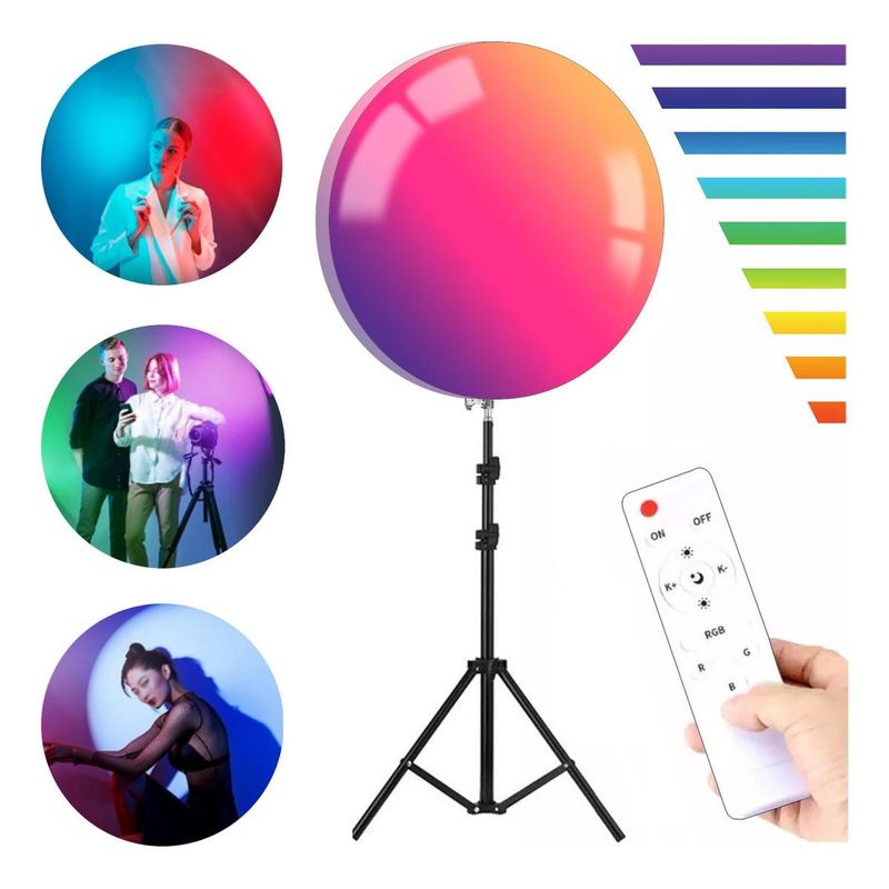 GENERICO - Panel de Luz LED RGB con Trípode y Control Remoto de 44 cm