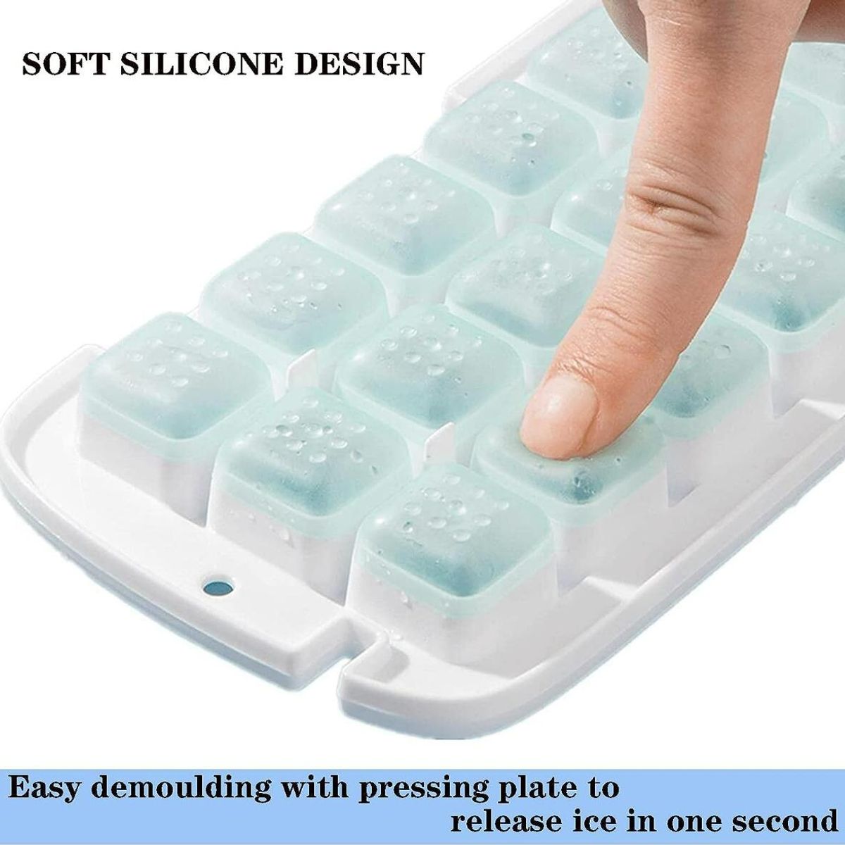 GENERICO - Cubetera de Silicona Cuadrada con Tapa para 24 Hielos