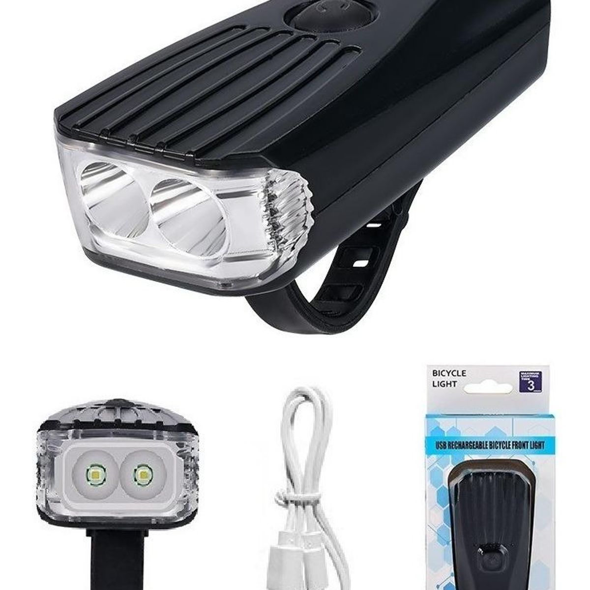 GENERICO - Luz LED Recargable Impermeable para Bicicleta