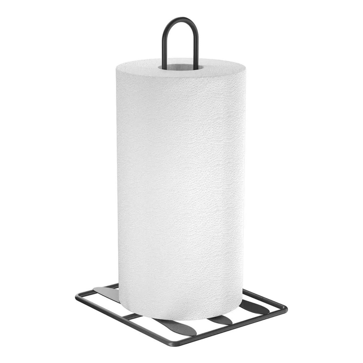 GENERICO - Porta Toalla Rollo de Papel Absorbente Acero Negro