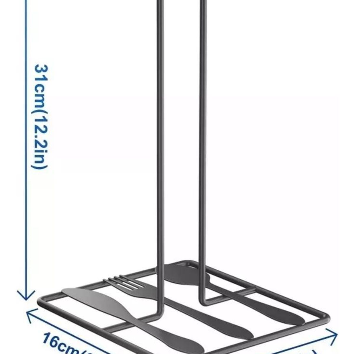 GENERICO - Porta Toalla Rollo de Papel Absorbente Acero Negro