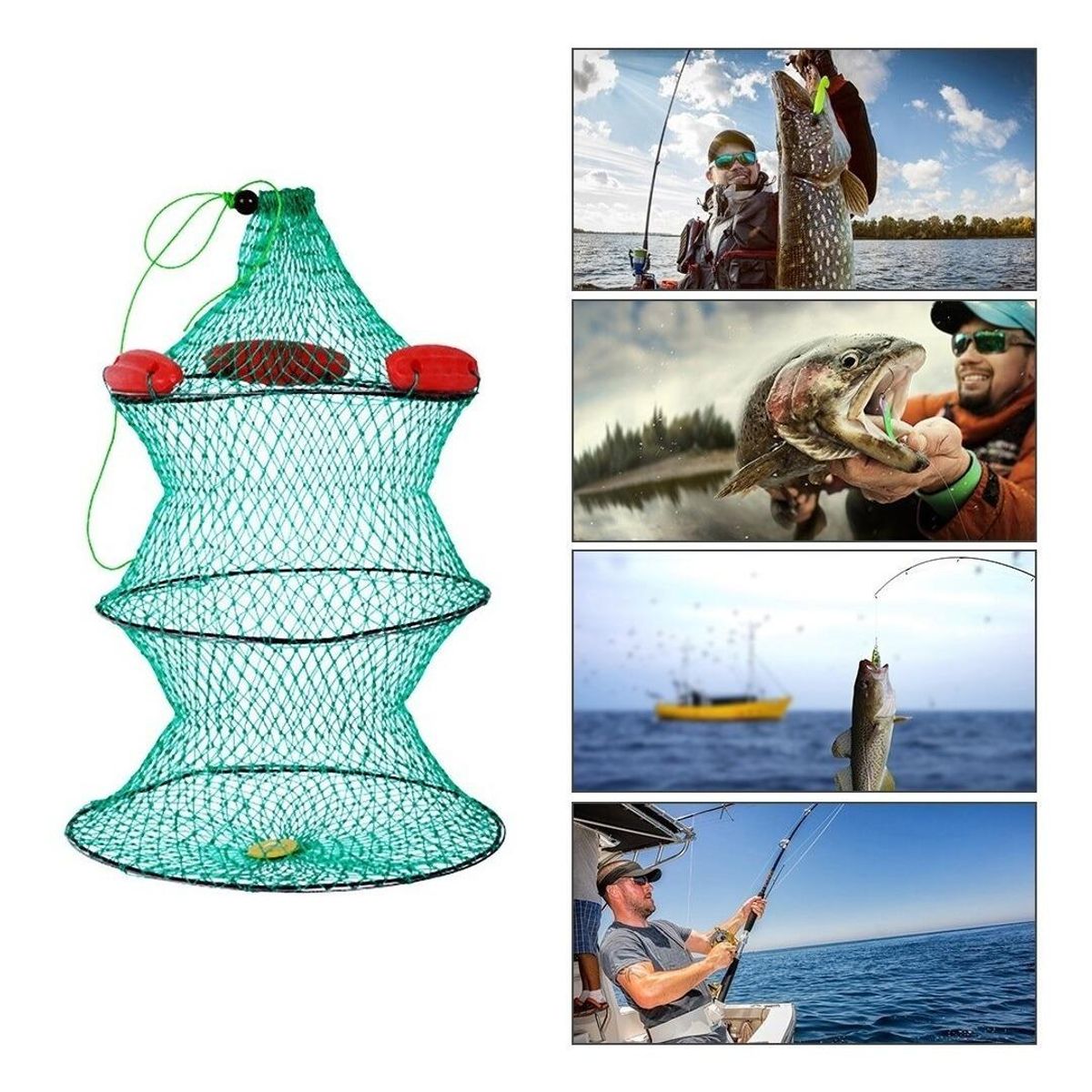 GENERICO - Jaula Plegable de Pesca y Caza en Red de Nylon Flotante