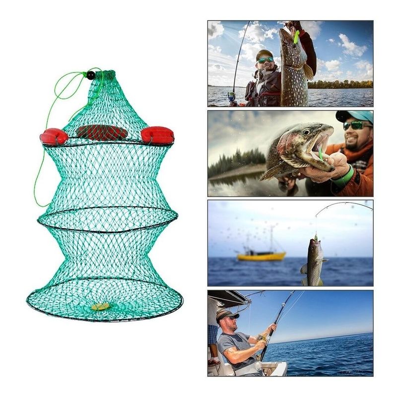 GENERICO - Jaula Plegable de Pesca y Caza en Red de Nylon Flotante