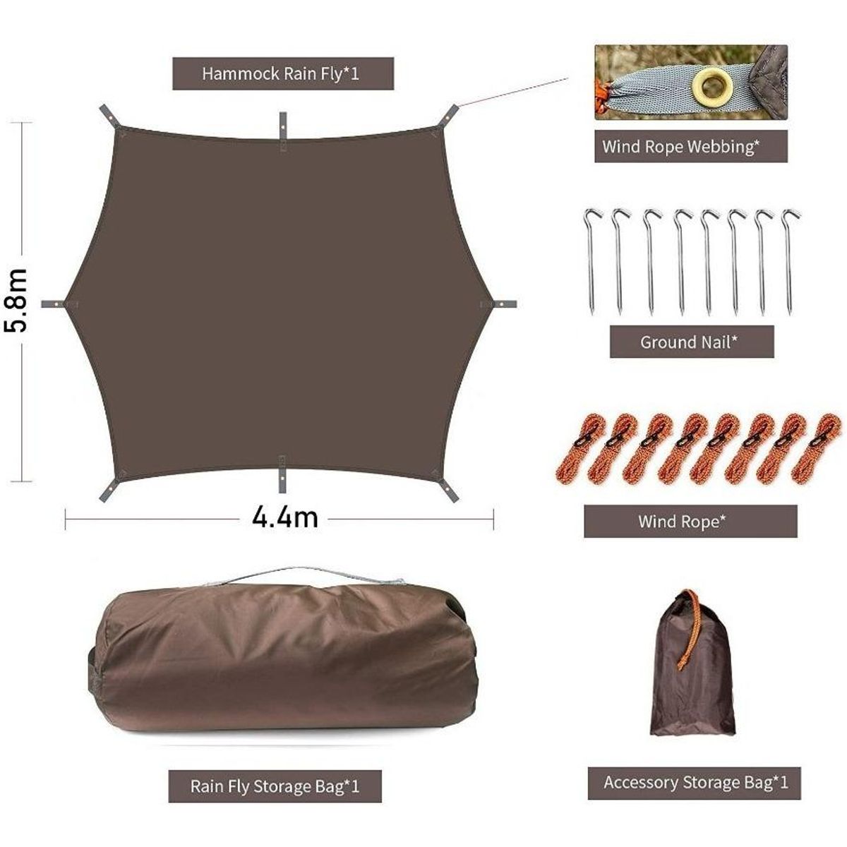 GENERICO - Toldo Carpa Impermeable 44x58m con Protección UV