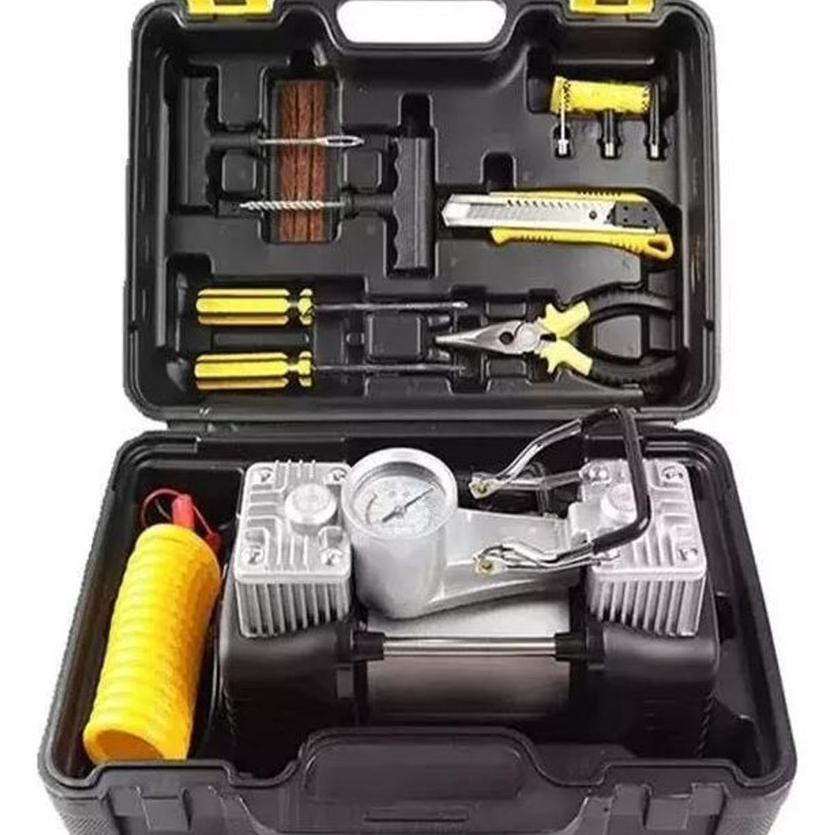 GENERICO - Inflador Portátil Doble Cilindro 12V para Bicicletas