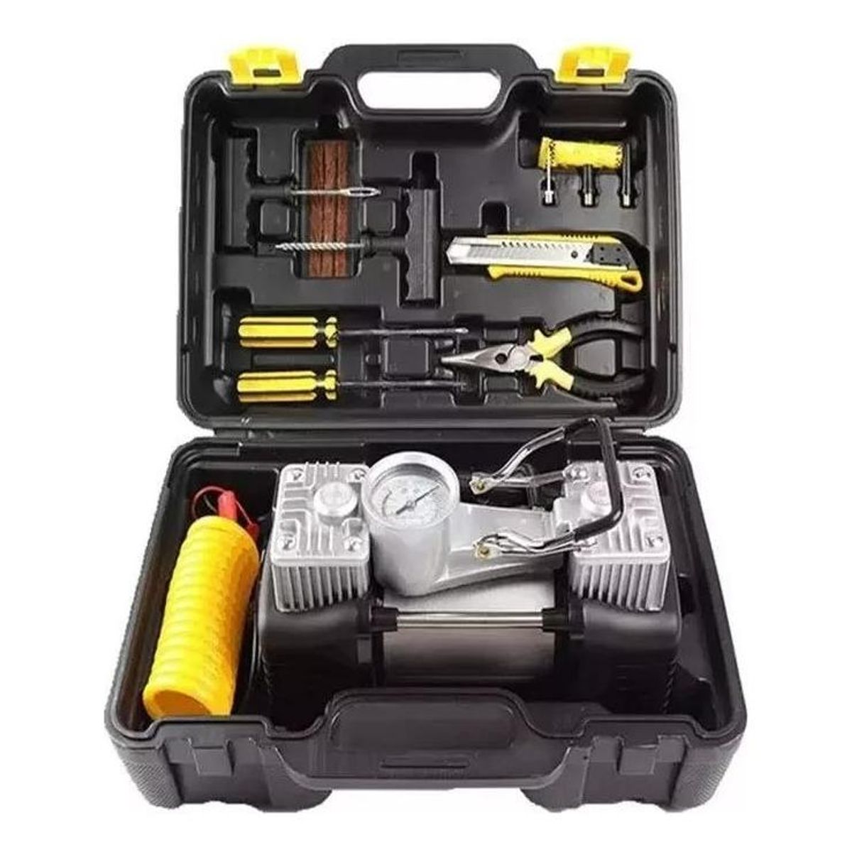 GENERICO - Inflador Portátil Doble Cilindro 12V para Bicicletas