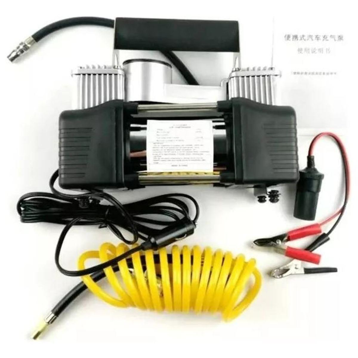 GENERICO - Inflador Portátil Doble Cilindro 12V para Bicicletas