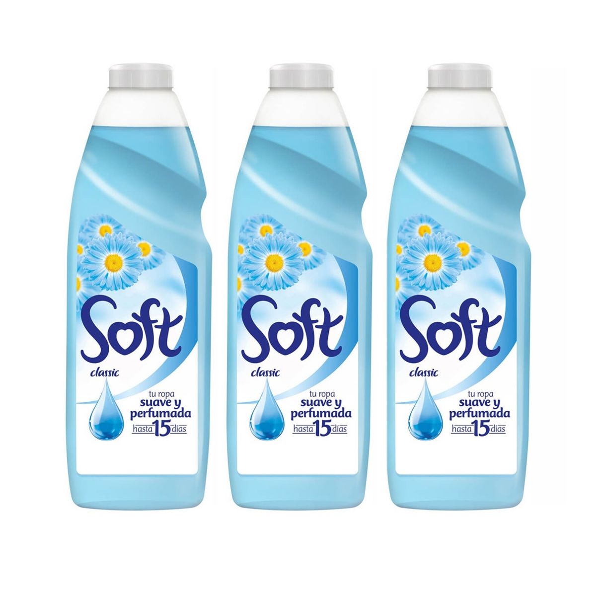 GENERICO - X3 Suavizante Soft Clásico Liquido 1l Ropa Suave Perfumada.