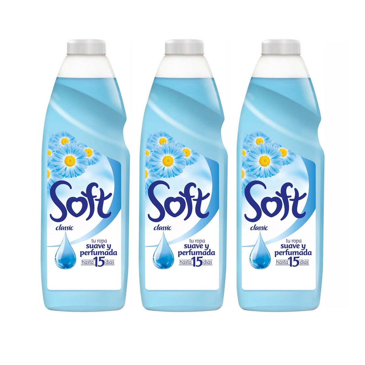 GENERICO - X3 Suavizante Soft Clásico Liquido 1l Ropa Suave Perfumada.