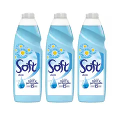 GENERICO - X3 Suavizante Soft Clásico Liquido 1l Ropa Suave Perfumada.