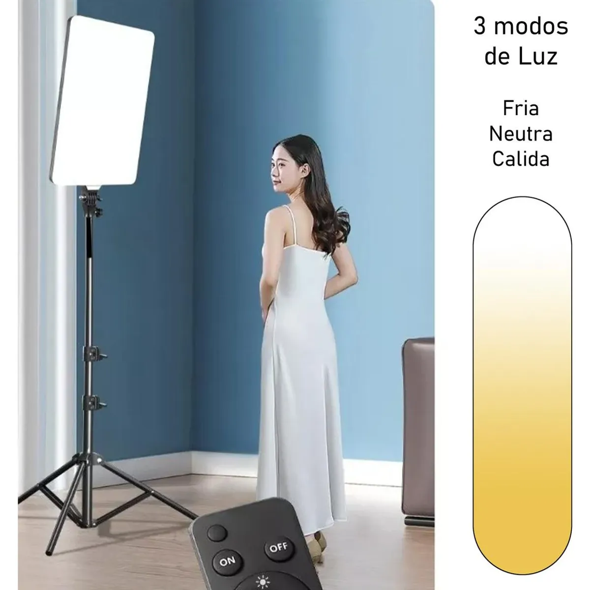 GENERICO - Panel LED Profesional de Fotografía 44cm con Trípode y Control Remoto