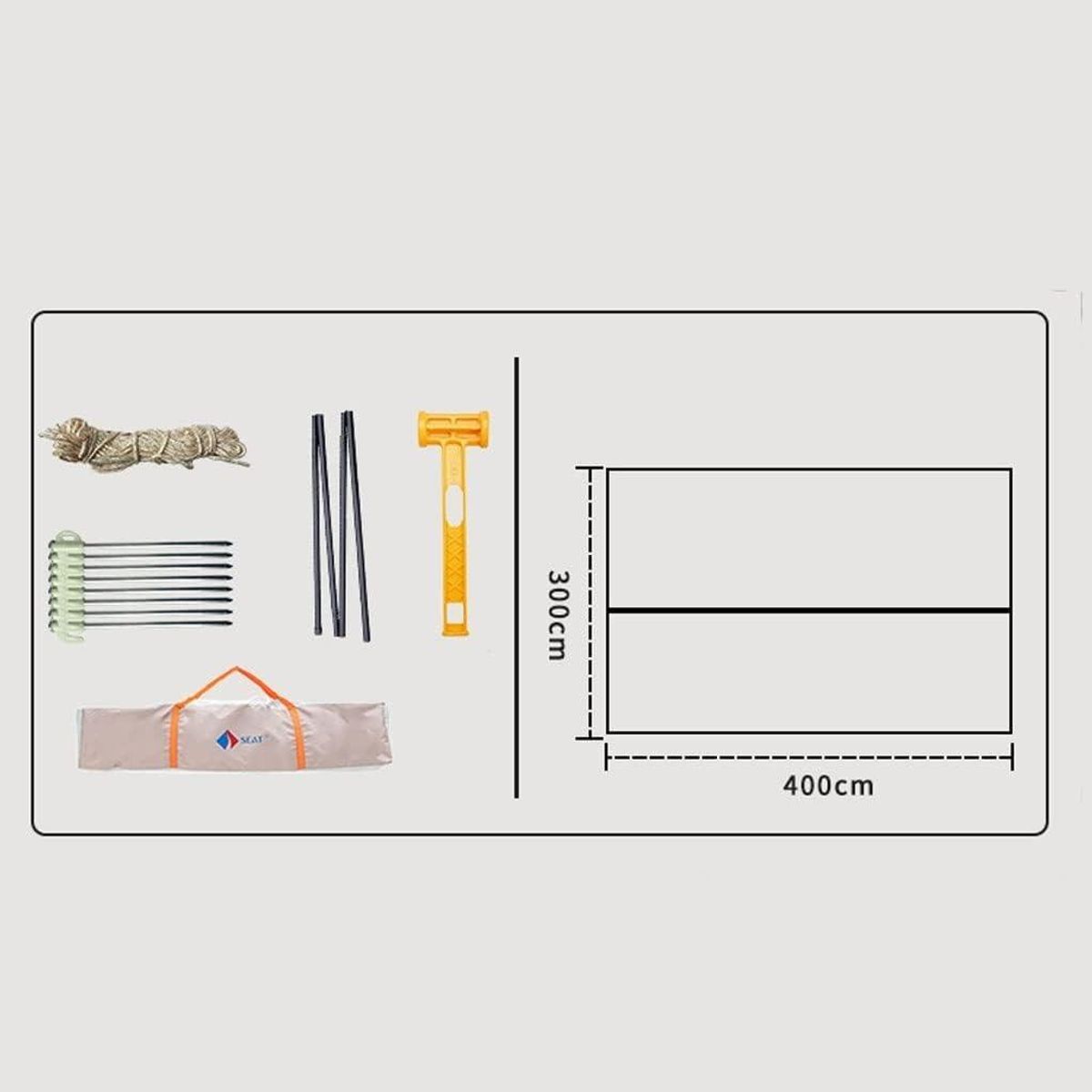 GENERICO - Toldo Carpa Camping Impermeable 3x4 Mts - Protección Outdoor