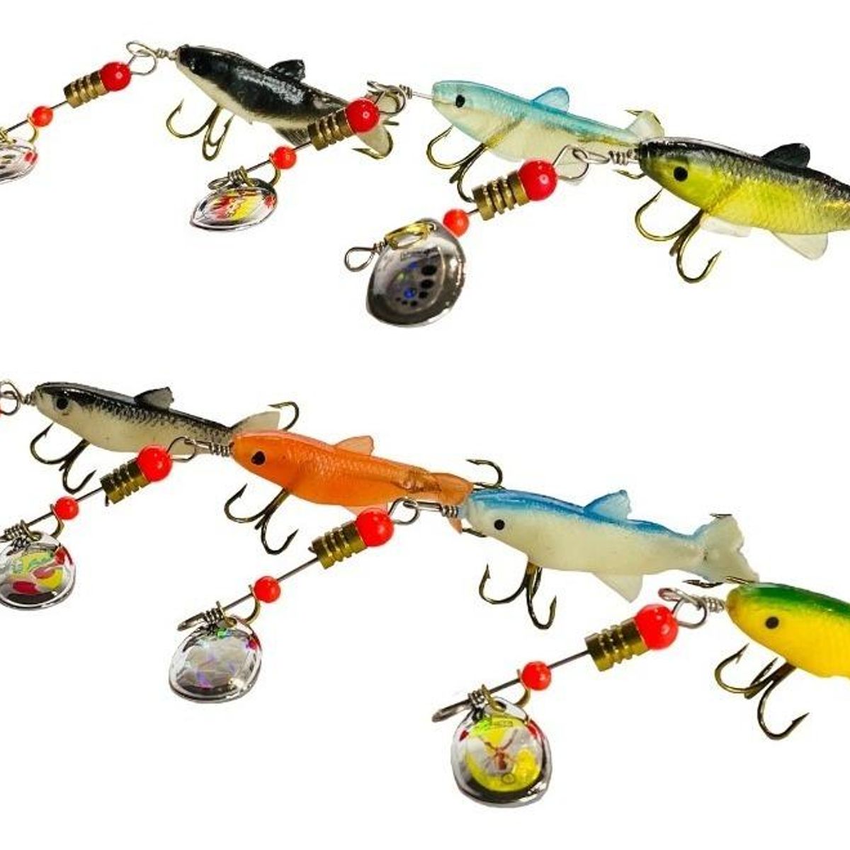 GENERICO - Set de 10 Señuelos de Silicona para Pesca Wobblers