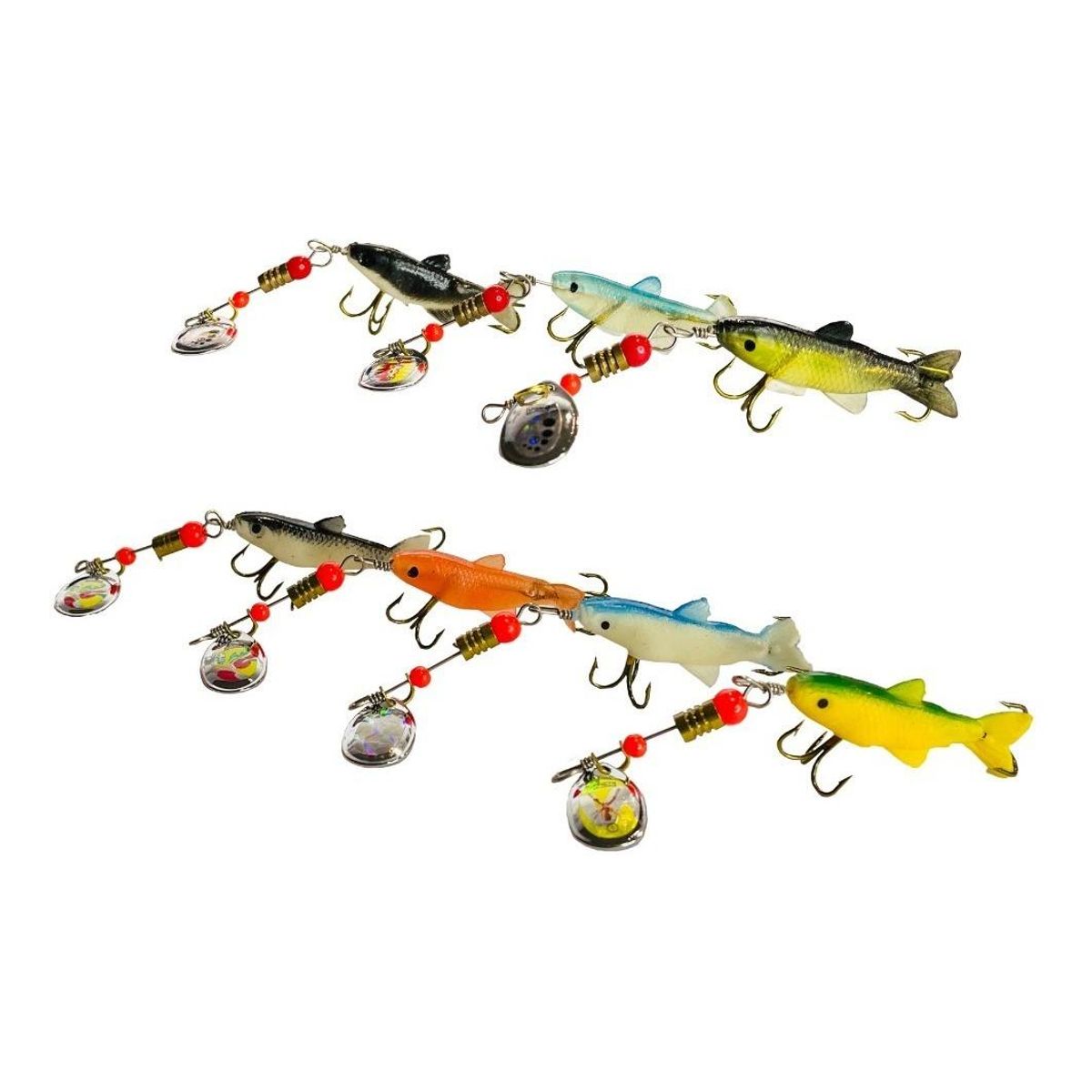 GENERICO - Set de 10 Señuelos de Silicona para Pesca Wobblers